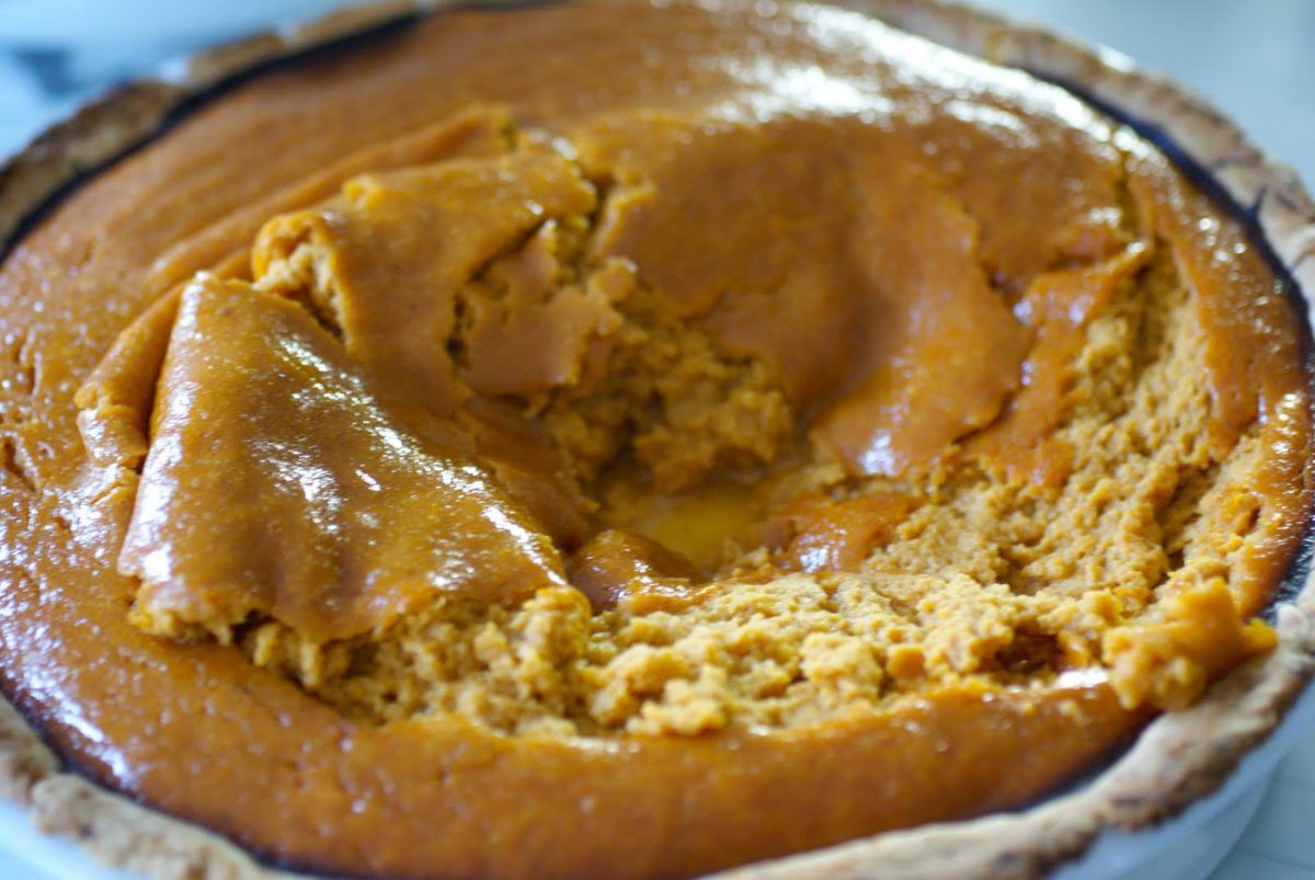 Squished pumpkin pie