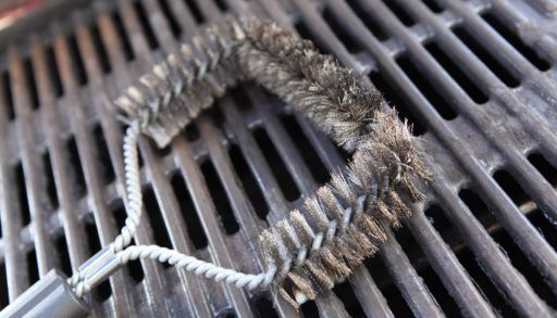 A barbecue steel bristle brush