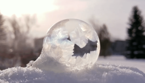 half-frozen bubble