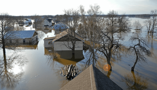 Flooded homes in New Brunswick