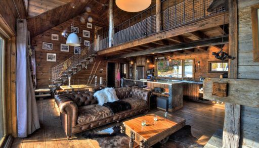 Cabin living room le refuge chalet
