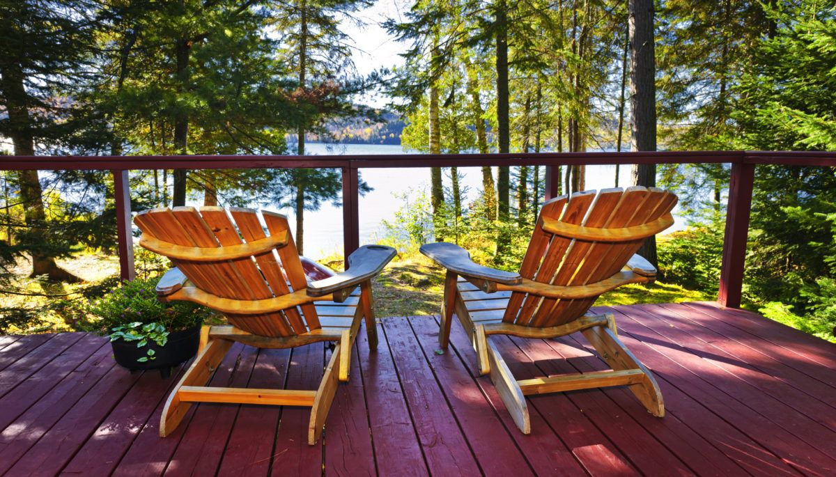Adirondack chairs on porch