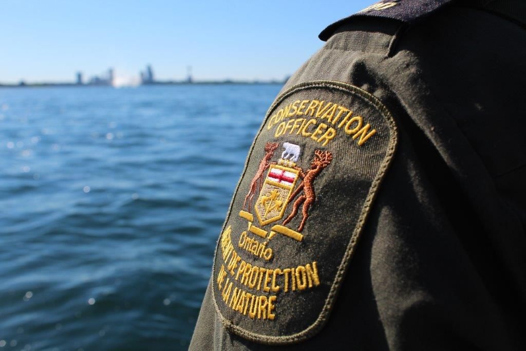 A conservation officer's crest badge