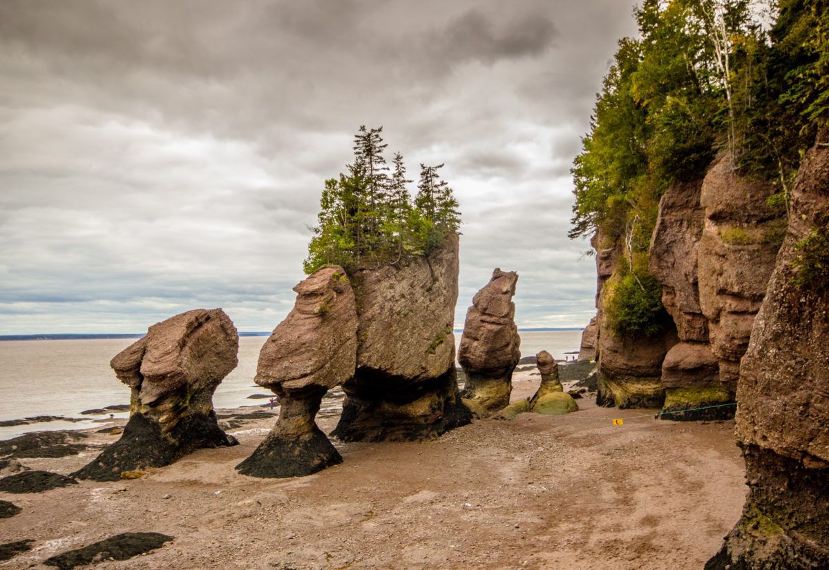 The Hopewell Rocks in the Bay of Fundy, New Brunswick.