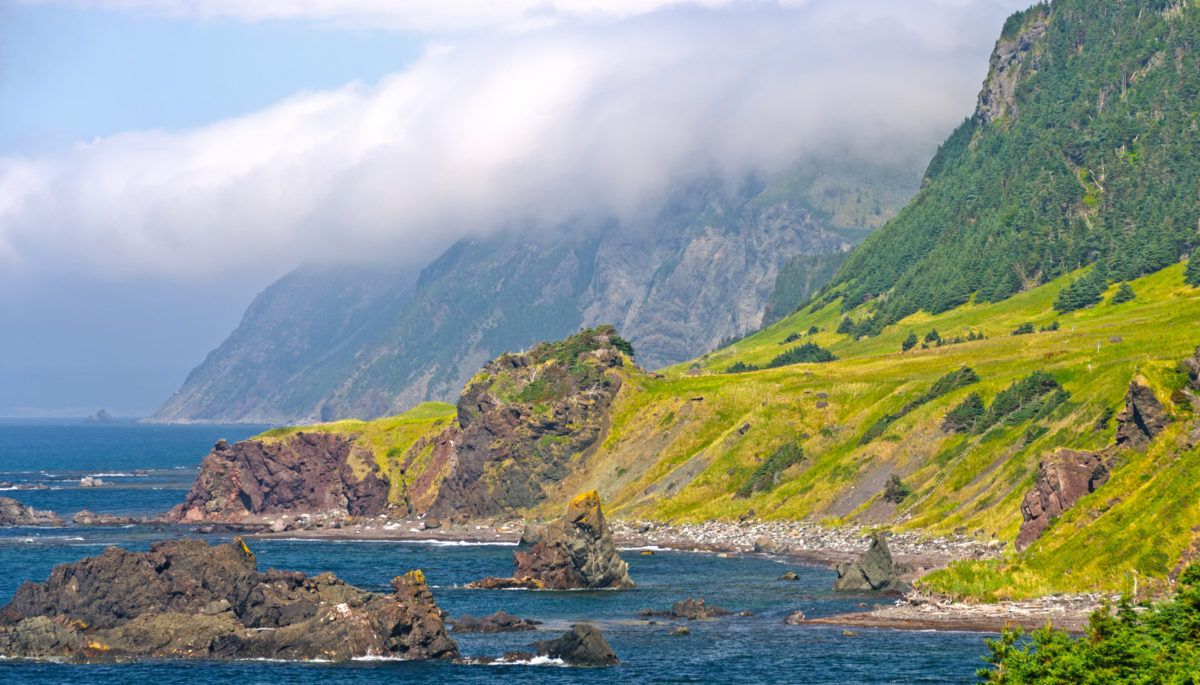 Coastline of the Green Gardens Trail in Gros Morne National Park, Newfoundland and Labrador.