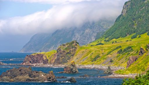 Coastline of the Green Gardens Trail in Gros Morne National Park, Newfoundland and Labrador.