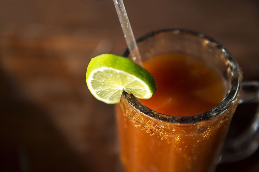 A close-up of a Caesar drink