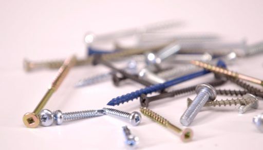 screws on a plain background