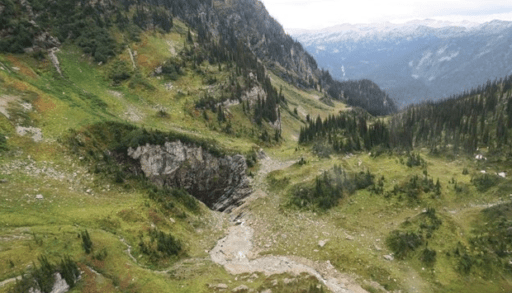 A newly discovered cave in a remote valley in British Columbia's Wells Gray Provincial Park.