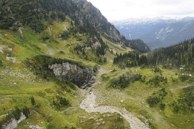 A newly discovered cave in a remote valley in British Columbia's Wells Gray Provincial Park.