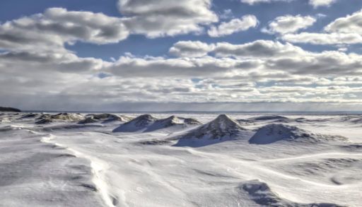Snow on the shores of Lake Erie