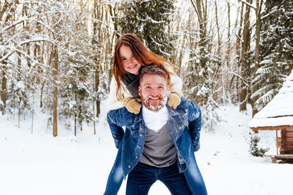 Young couple in woods