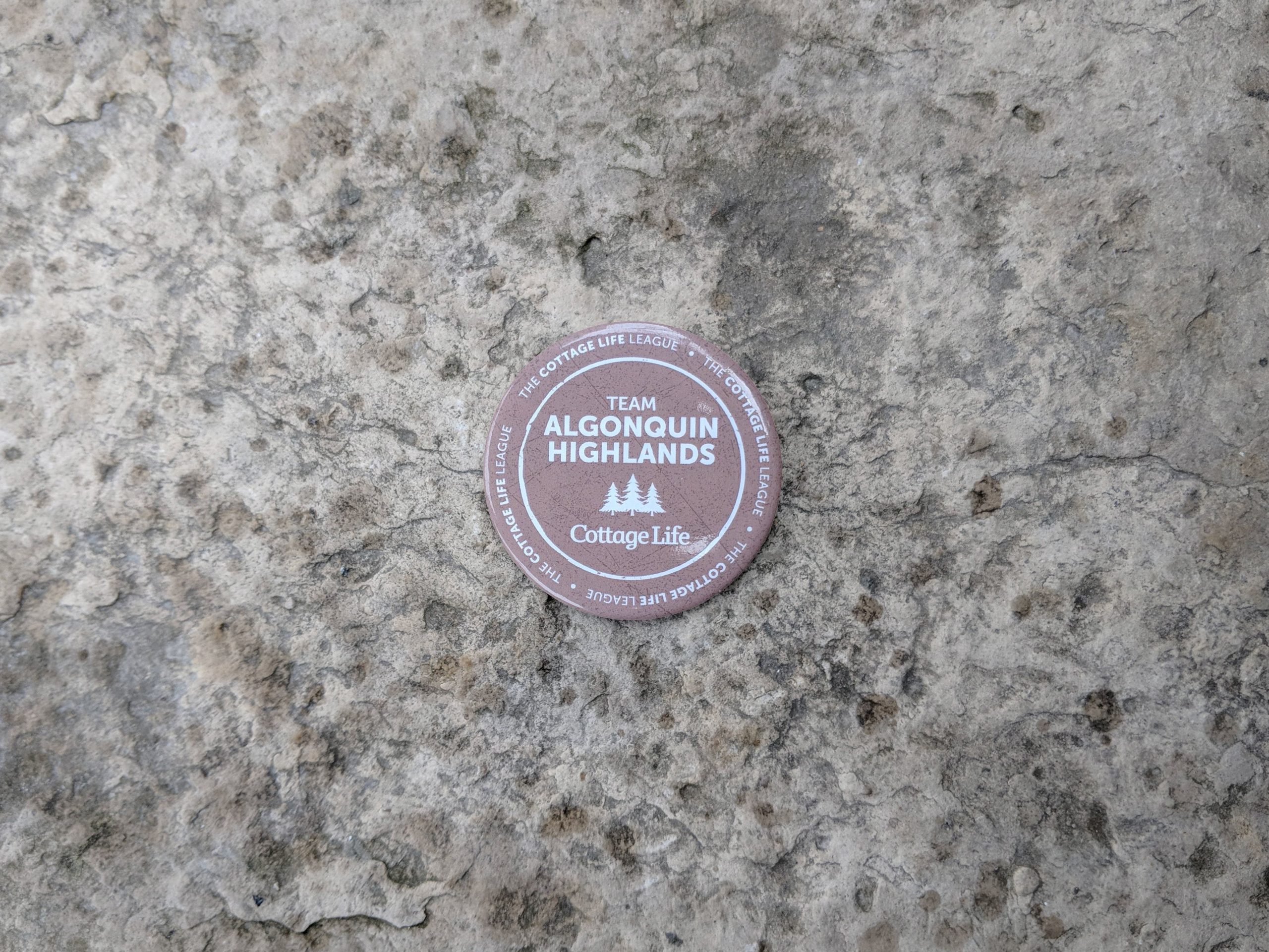 A button with the location Algonquin Highlands