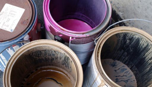 Empty and Old Paint Cans Ready to be Disposed