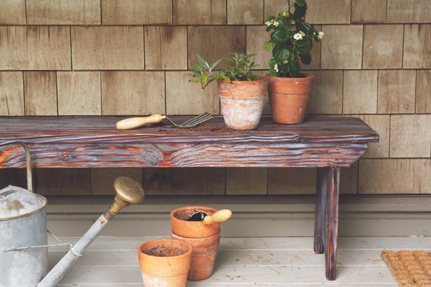 outdoor-bench-with-flower-pots