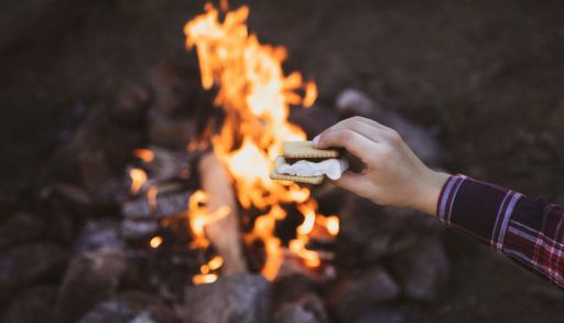 campfire-dessert-hand-holding-smore