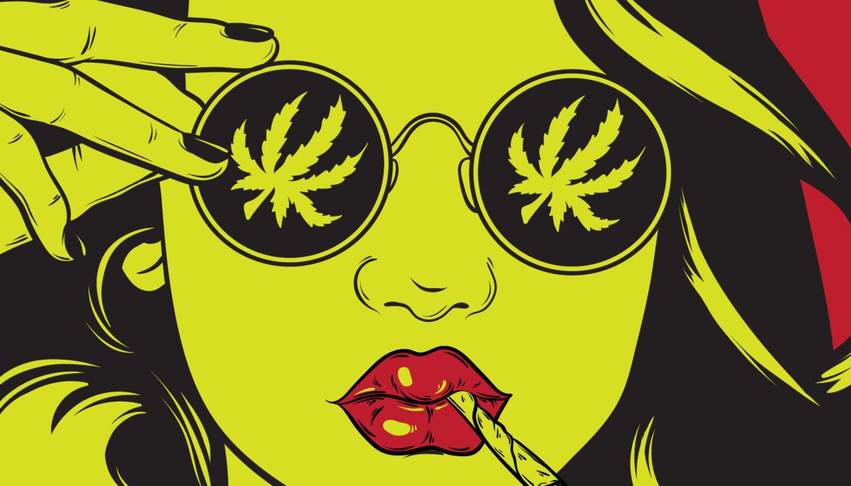 illustration-of-woman-with-sunglasses-with-cannabis-joint