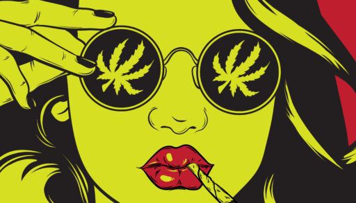 illustration-of-woman-with-sunglasses-with-cannabis-joint