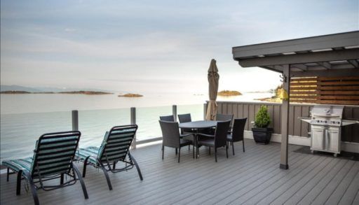 Waterfront views from deck at Nanoose cottage