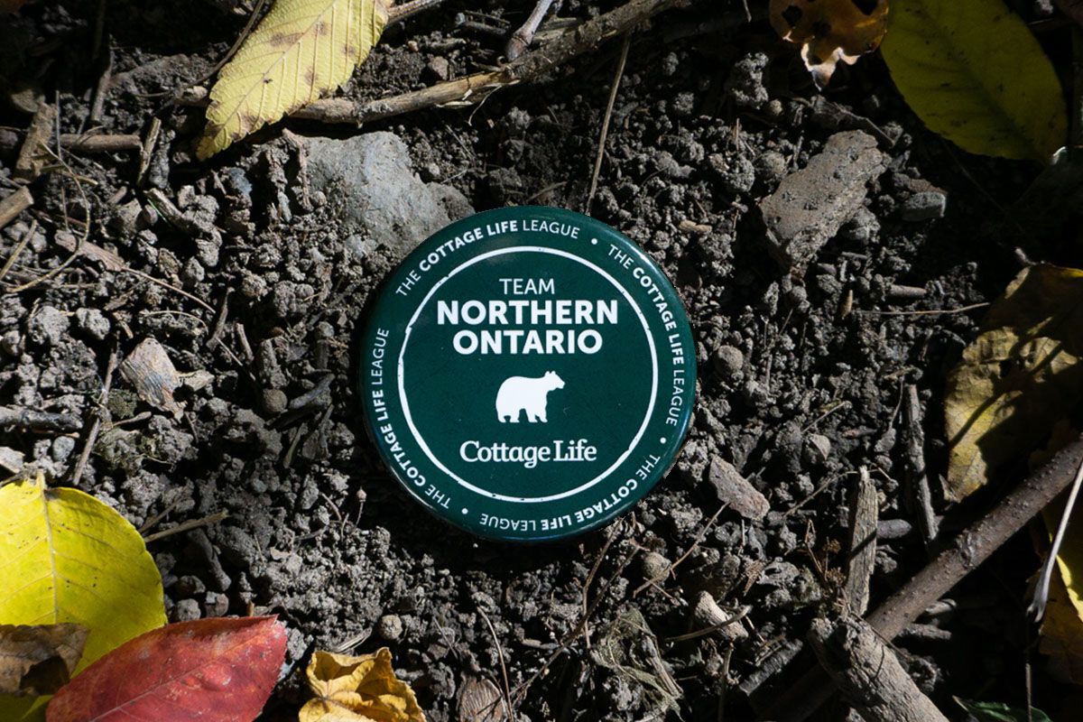 a button with Northern Ontario on it