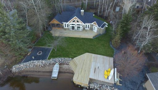 Ariel view of Caddy Lake cottage
