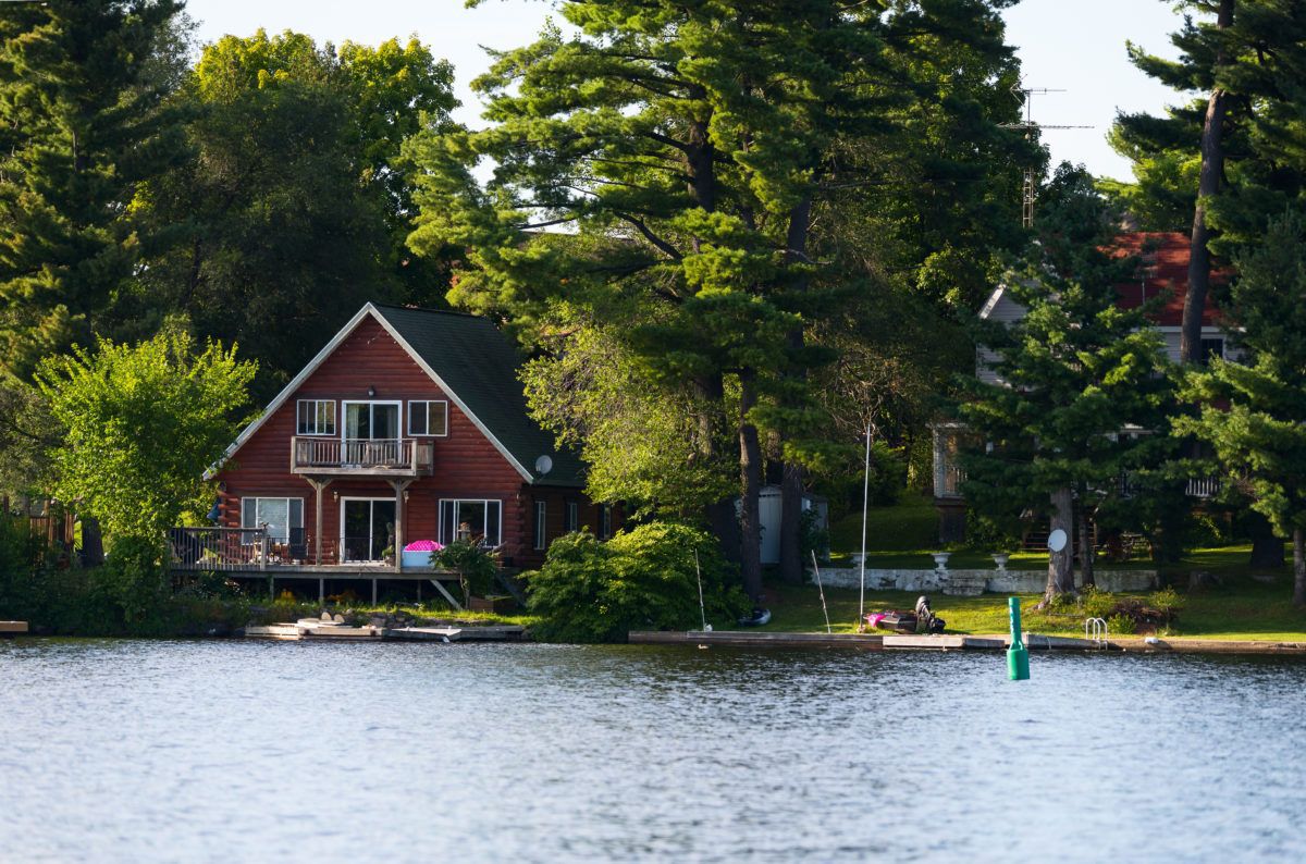 Cottage on a lake