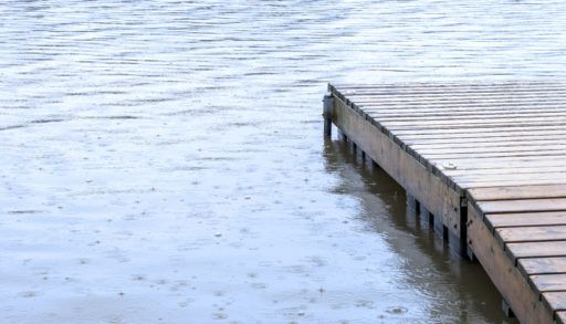 Cottage dock in a lake