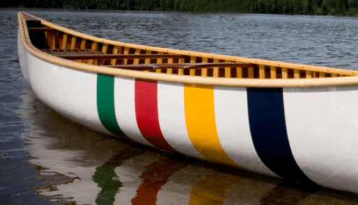 Canoe on lake