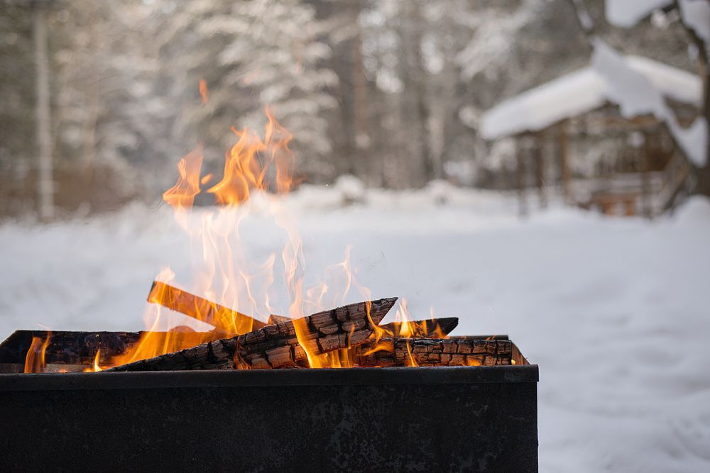 Firepit in the snow