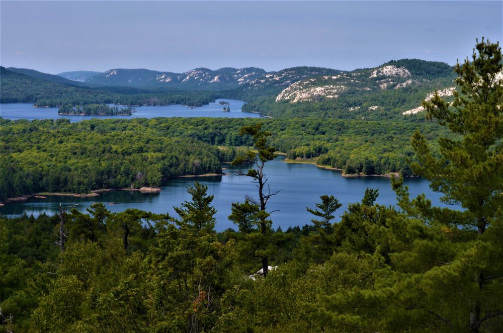 mountains, The view of La Cloche mountain from the lookout of The Crack trail in Killarney Provincial Park, Ontario, Canada.