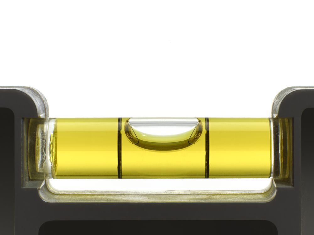 Spirit Level Close Up on White