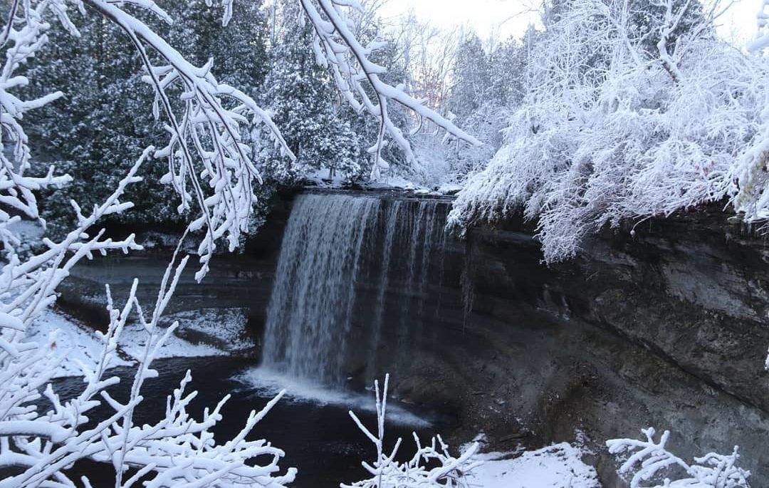 icy winter waterfall