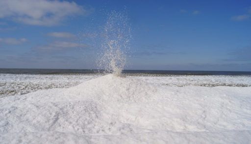 An ice volcano on Lake Michigan