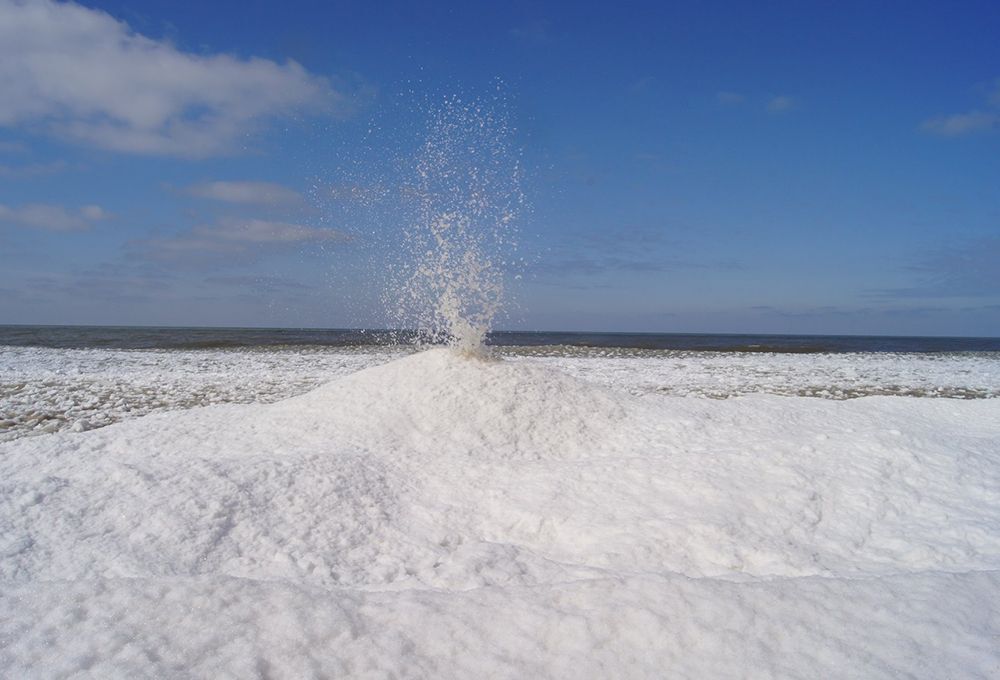 An ice volcano on Lake Michigan