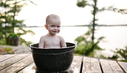cottage babies love chilling in buckets