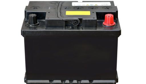 Car battery isolated on white background, batteries