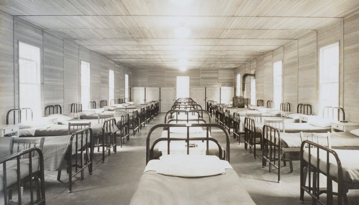 The large ward room of the hospital cottage in the 1940s.