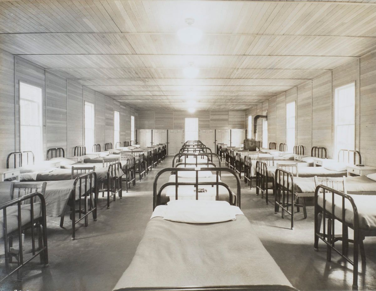 The large ward room of the hospital cottage in the 1940s.
