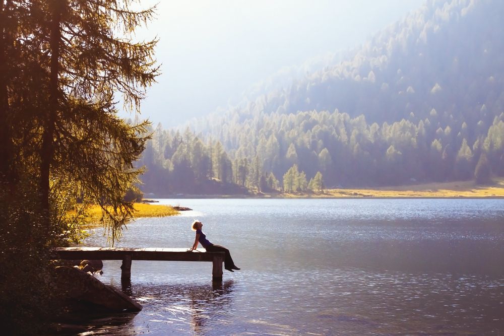 ASMR relaxing on a dock at the lake