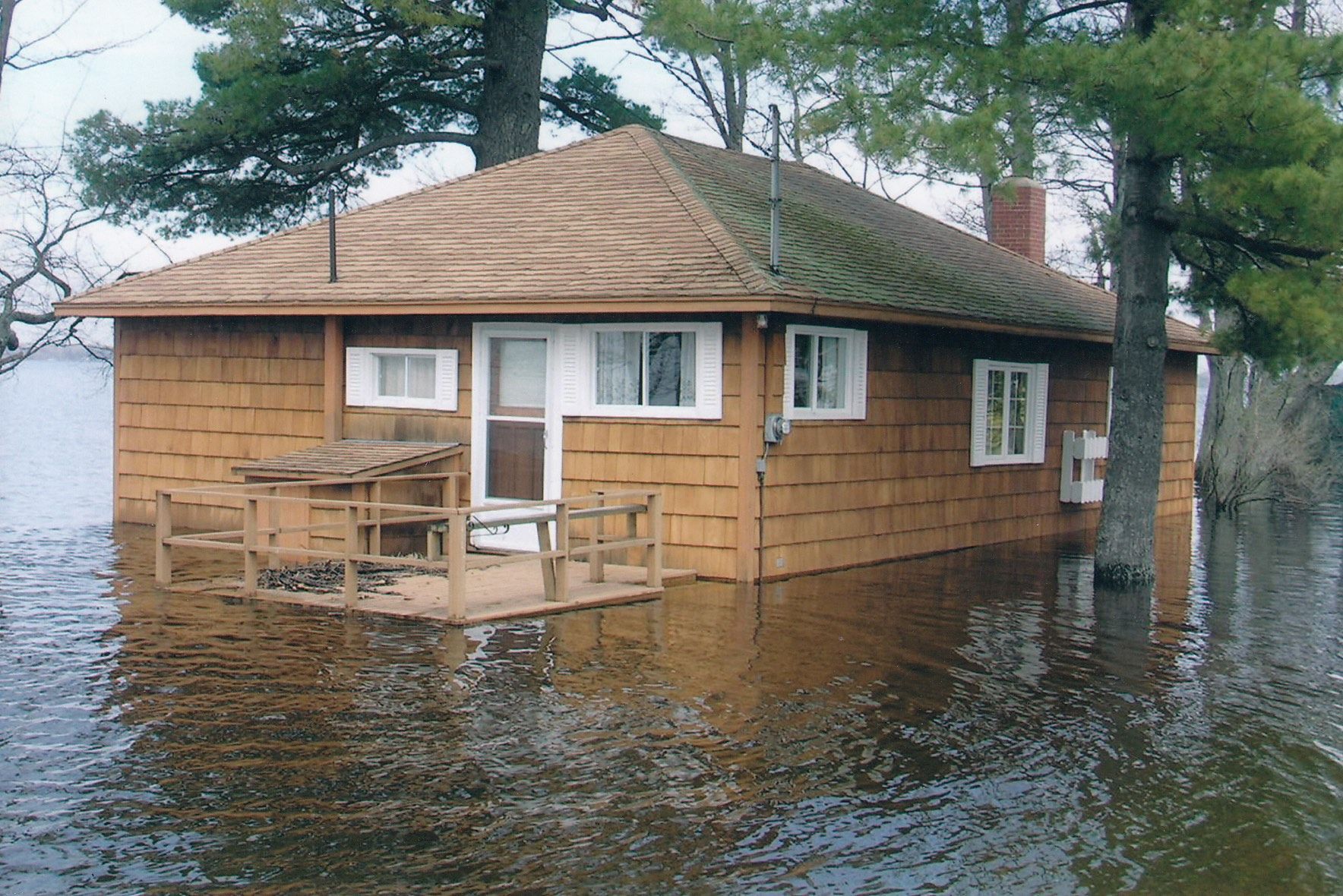 cottage in a flood