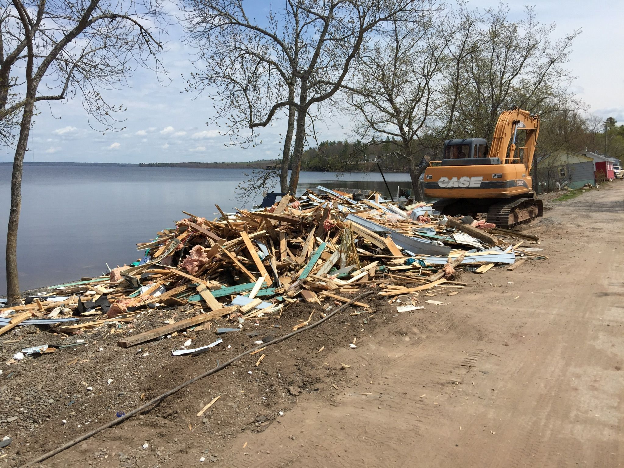 wreckage after cottage flooding