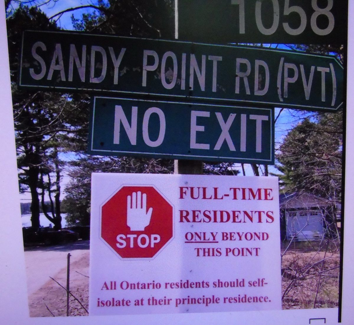 Sign telling people to stop if they aren't fulltime residents
