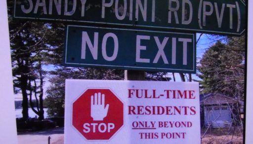 Sign telling people to stop if they aren't fulltime residents