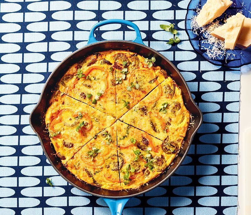 Spring fiddlehead frittata