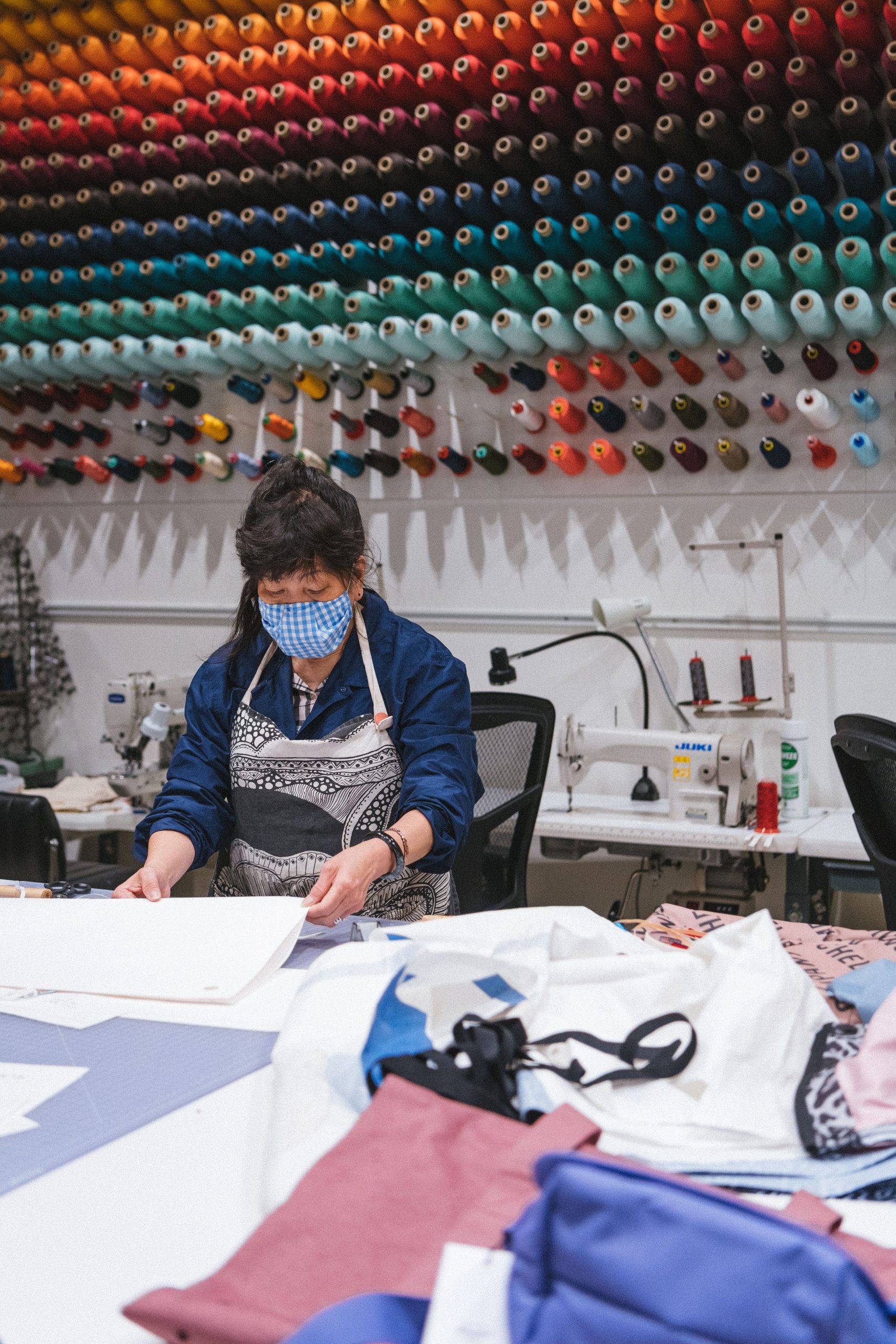 A woman works in a workshop