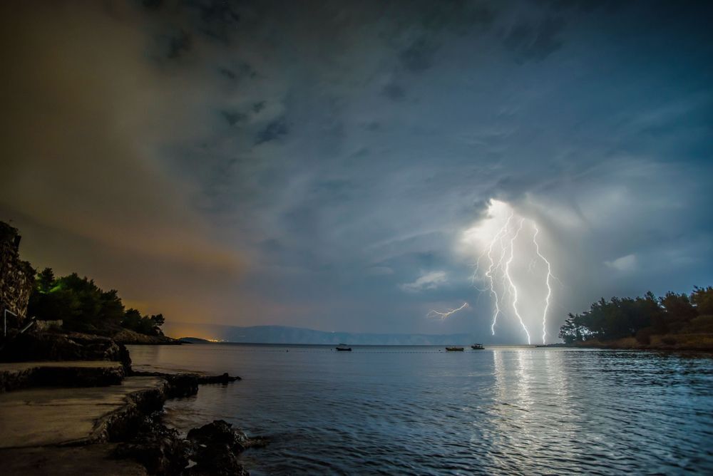 Summer storm over a lake