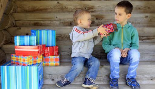 Boys Opening Presents
