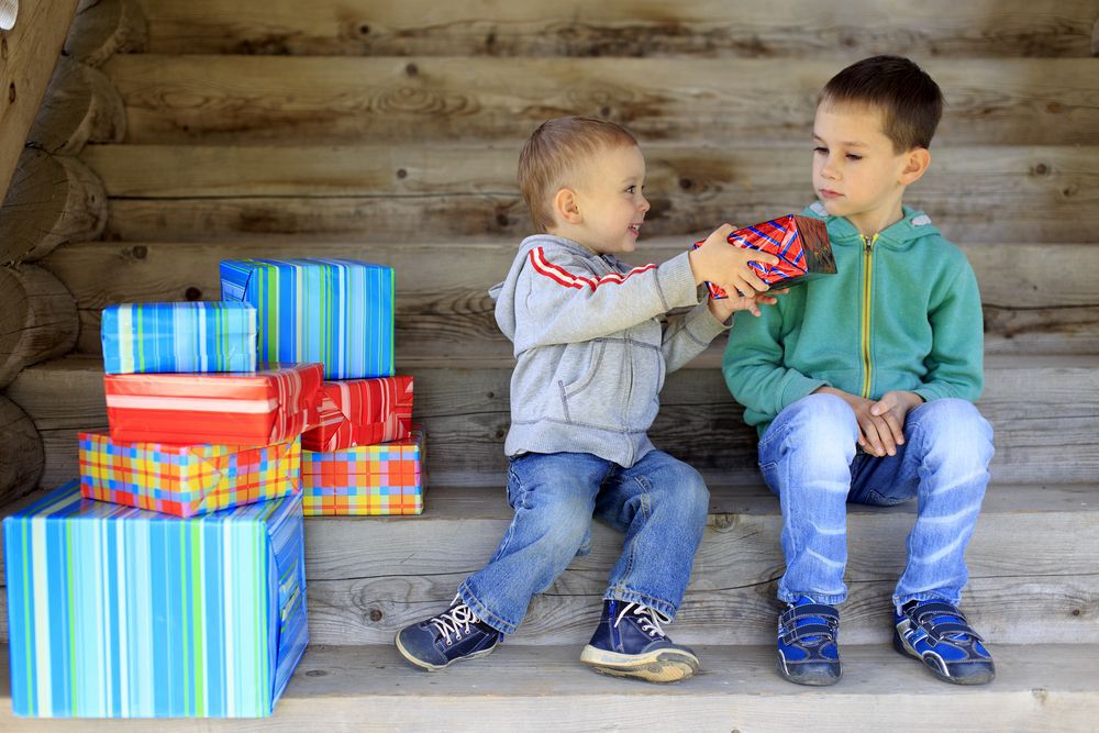 Boys Opening Presents