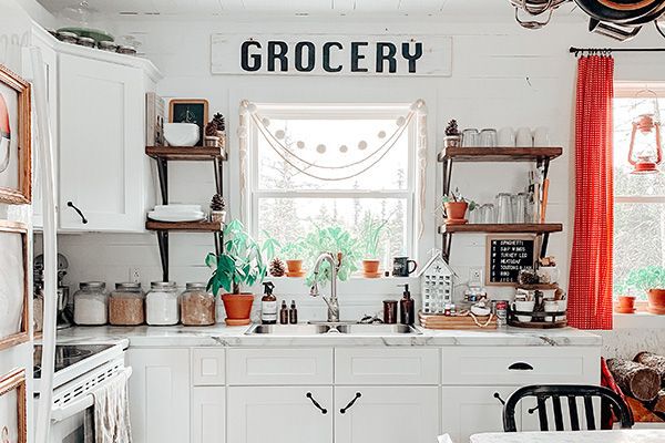 wide shot of the kitchen
