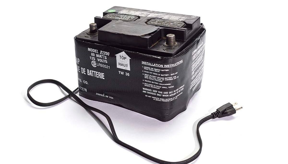 battery blanket on white background